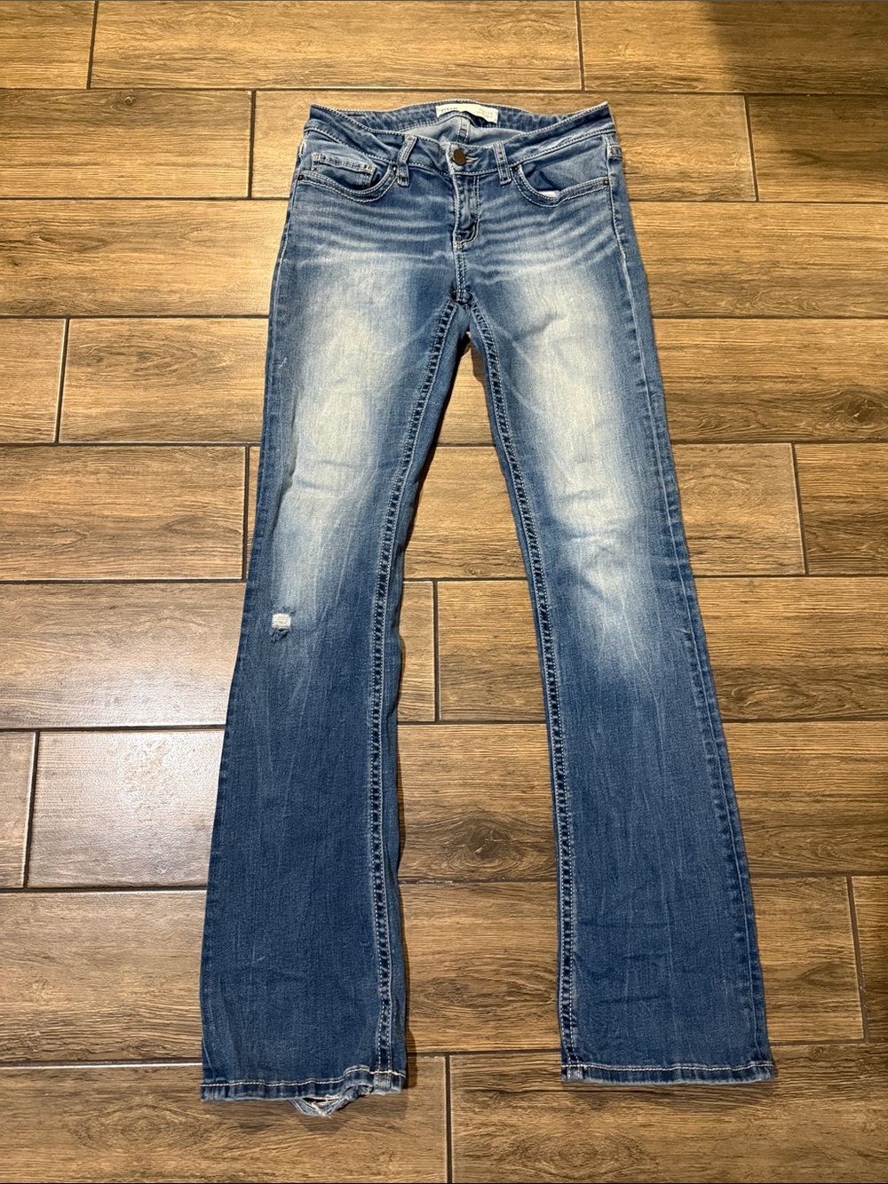 BKE Stella Bootcut distressed ripped destroyed jeans size 27